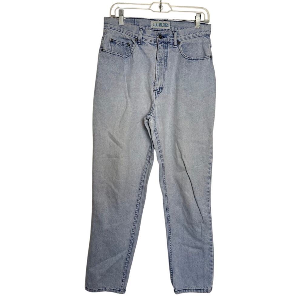 Vintage LA Blues‎ High Rise Mom Jeans Light Blue Worn In Cotton Straight Leg 90s